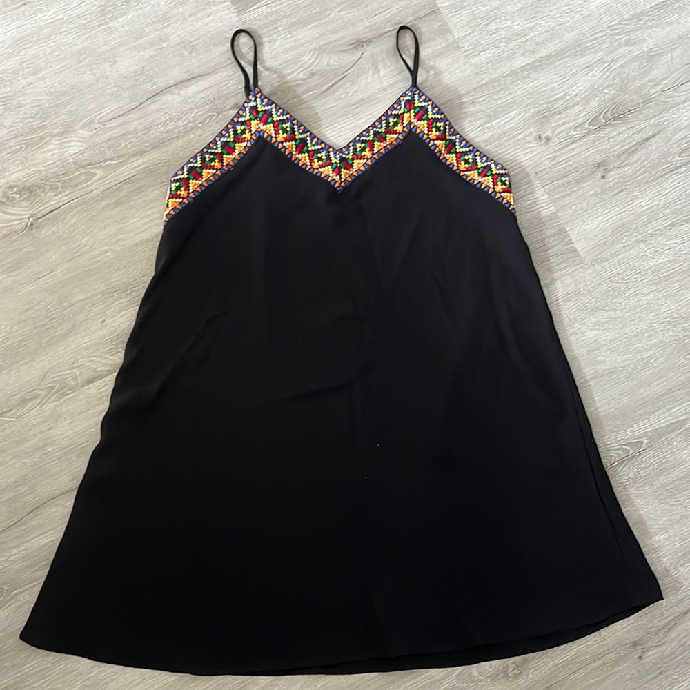 Black Aztec Print Sleeveless Shift Dress